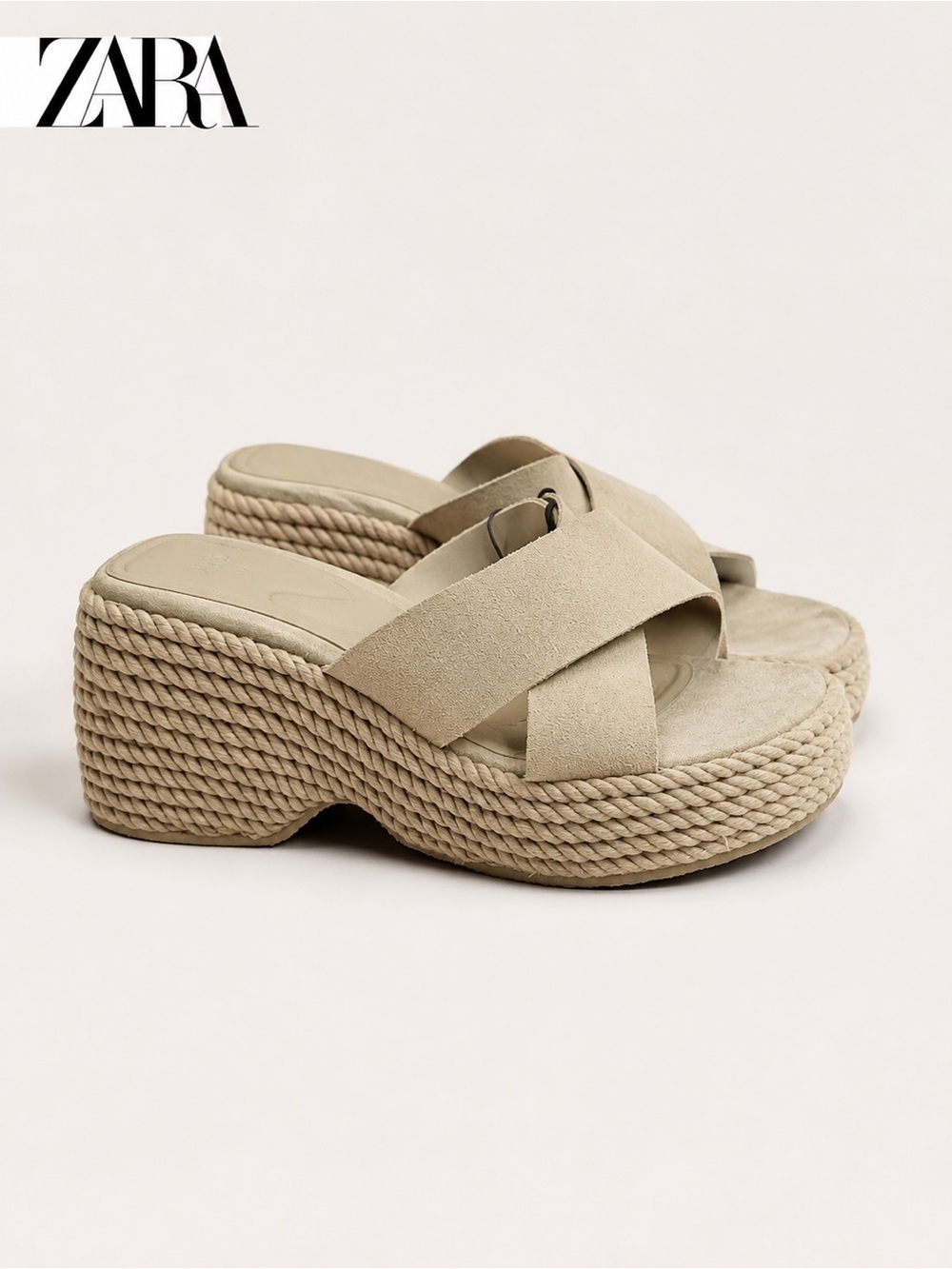 BNWT Zara platform espadrille Mules